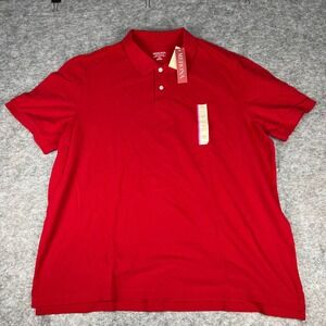 Merona Mens The Ultimate Polo Shirt Red Velvet XXL Short Sleeve No Roll Collar